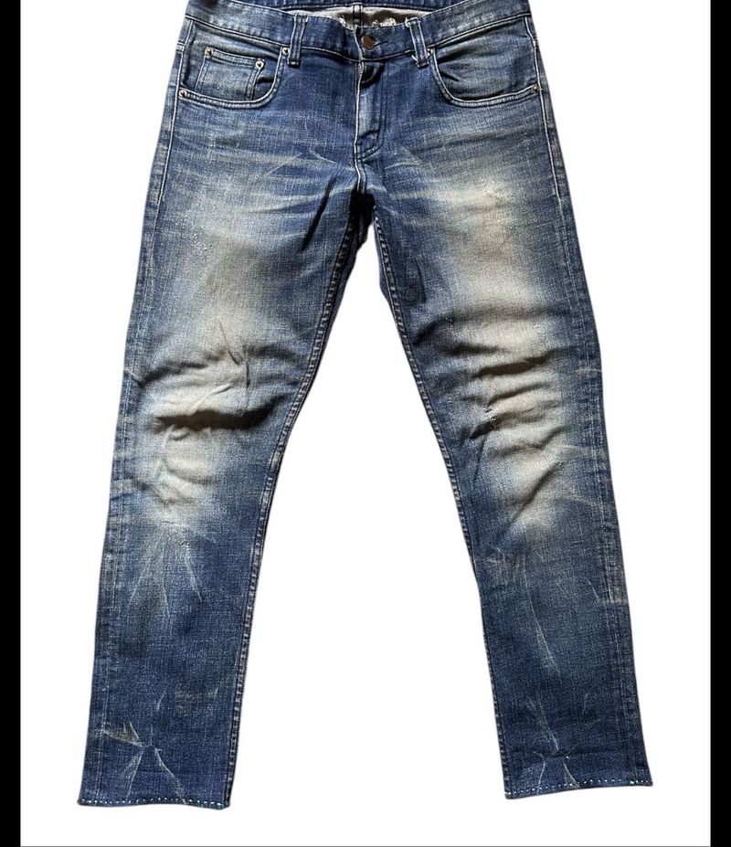 Men's Distressed Blue Denim Jeans