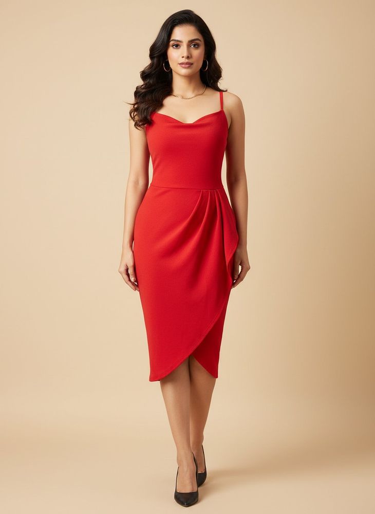 Red Bodycon Midi Dress