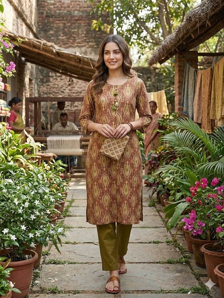 Ikat Print Kurta
