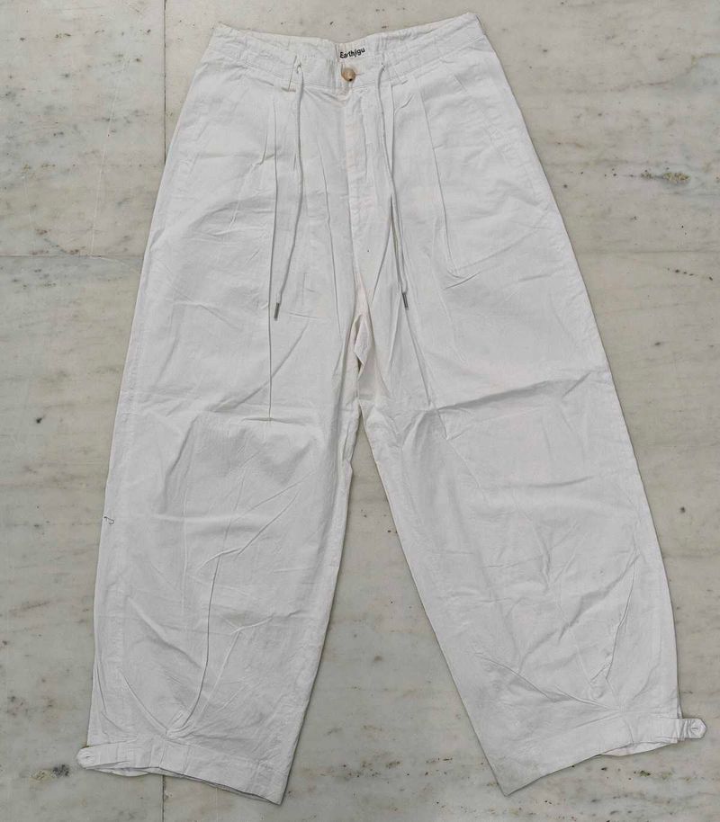 White Wide Leg Cropped Pants