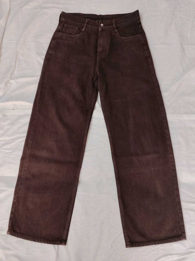 Brown Wide Leg Jeans