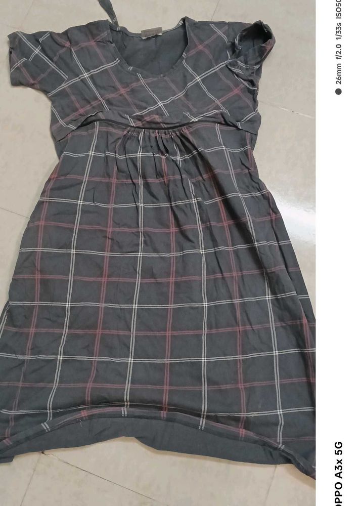 Plaid maternity Dress