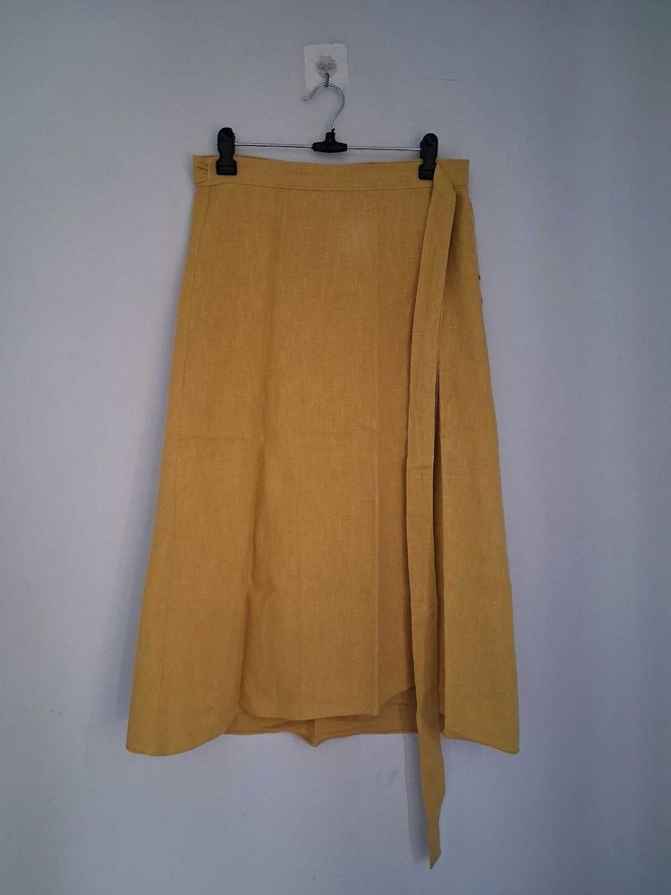 Mustard Yellow Wrap Skirt