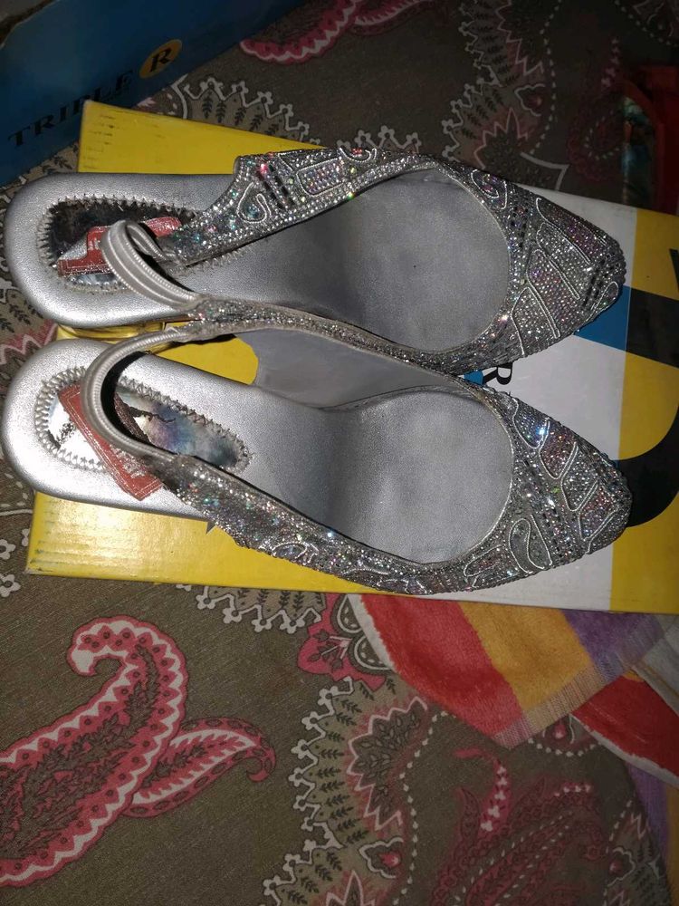 Sparkling Embellished Slingback Heels