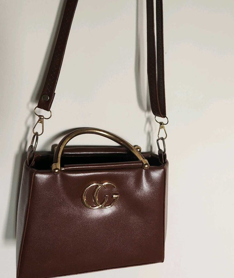 Chic Brown Top Handle Handbag