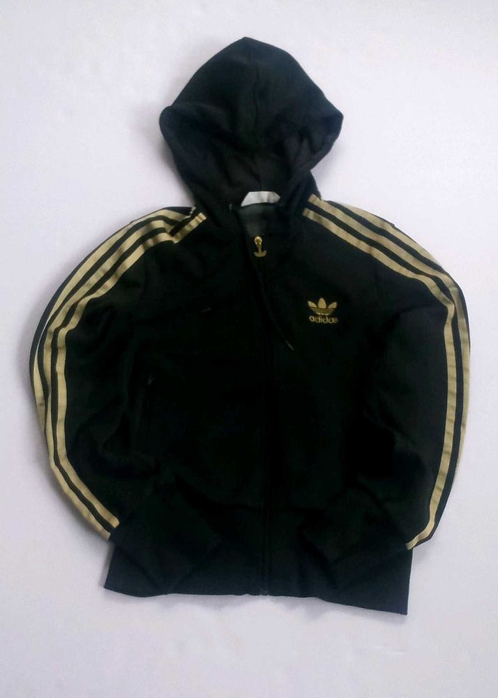 Adidas Black &amp; Gold Zip Hoodie