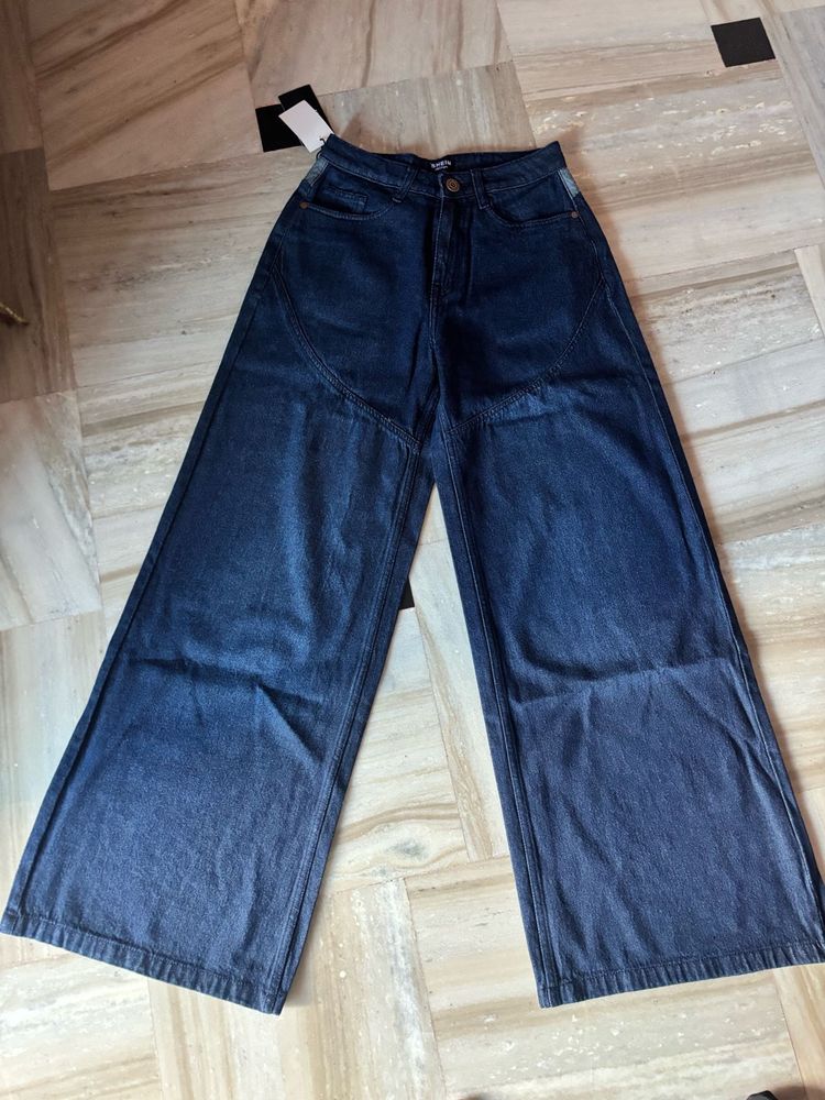 Stylish Wide Leg Denim Jeans