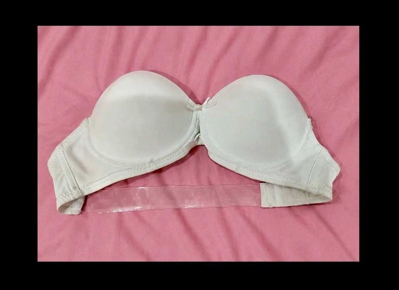 White Padded Bra with Transparent Straps