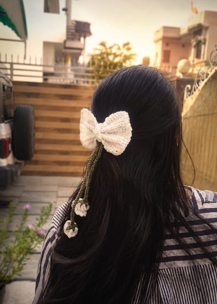 Handmade Crochet Bow Hair Clip