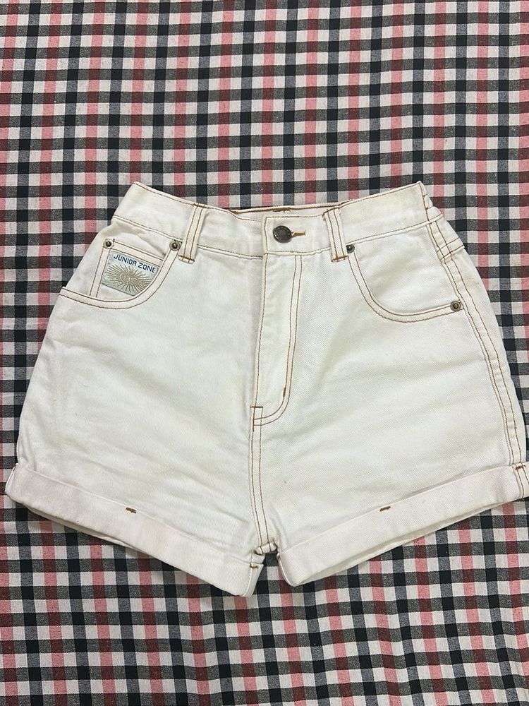 White Denim Shorts