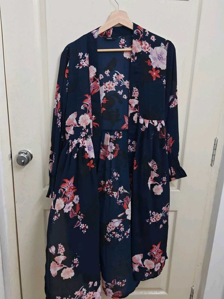 Floral Open Front Kimono Jacket