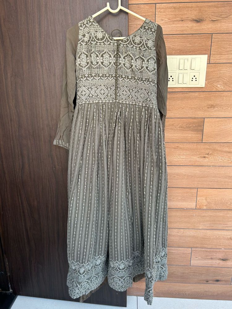 ethnic heavy embodiery georgette gown