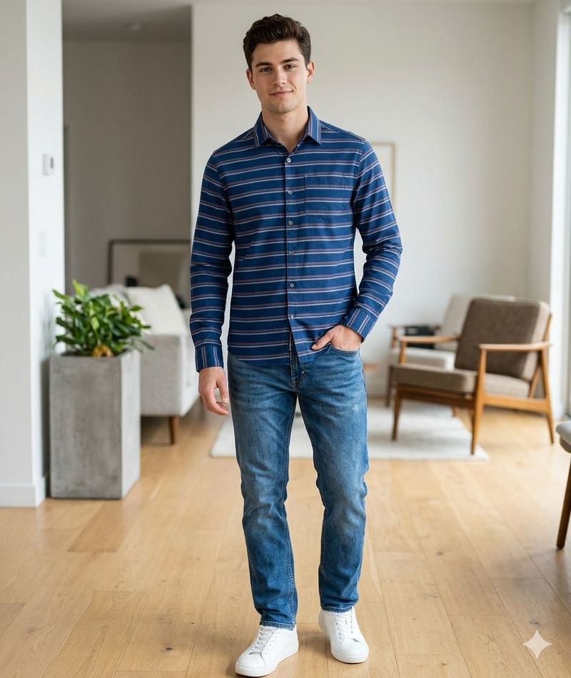 Men's Striped Long Sleeve Shirt