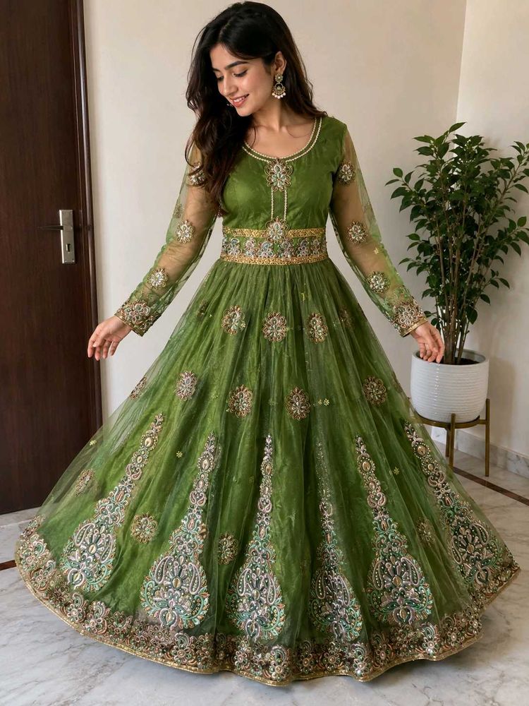 Elegant Green Embellished Gown
