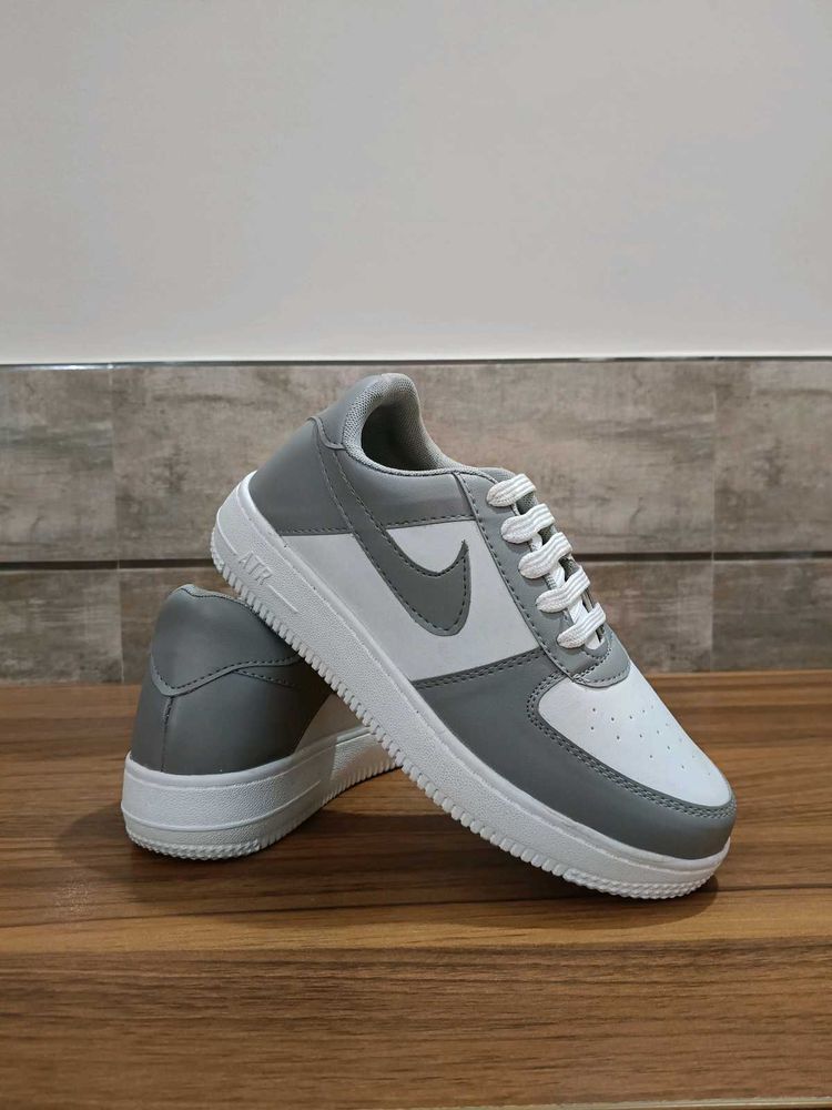 Stylish Grey &amp; White Sneakers