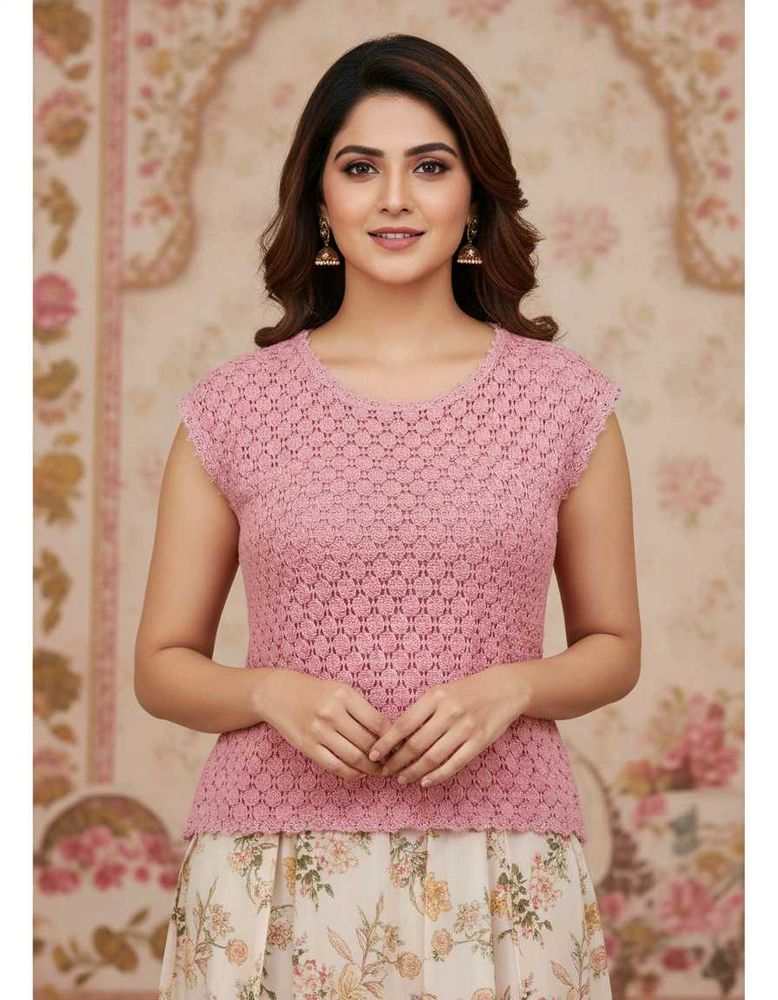 Elegant Pink Crochet Top