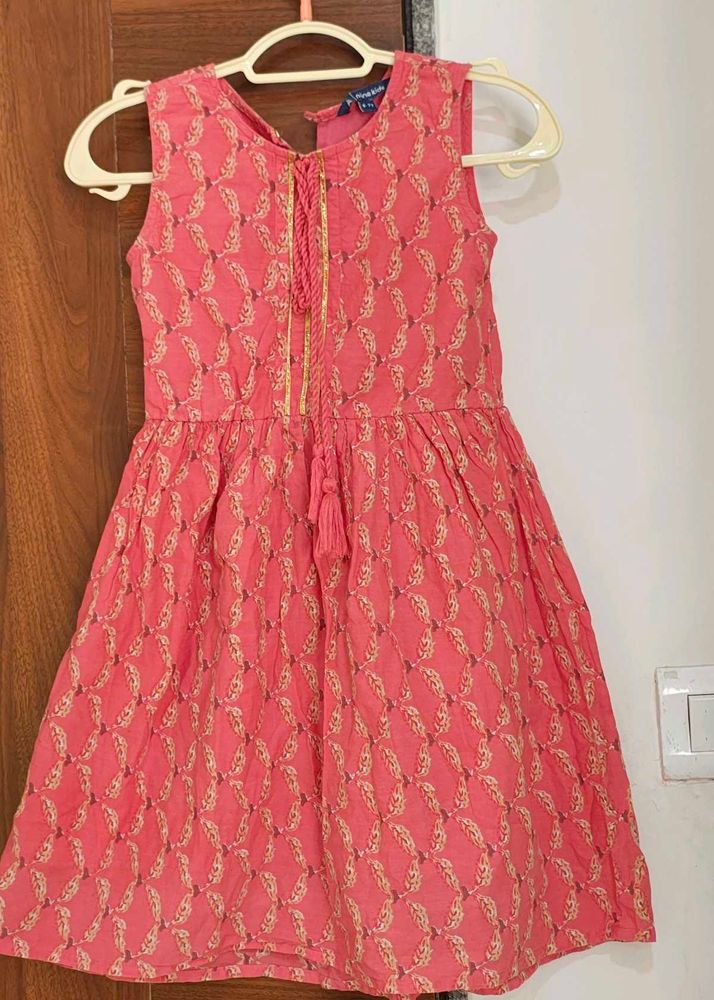 Peach kurta pajama set (6-7years)
