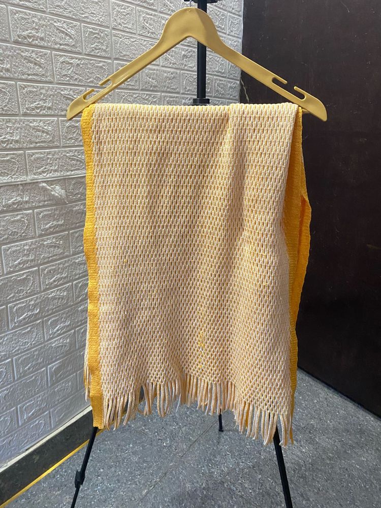 Open-Weave Fringed Scarf /Stole