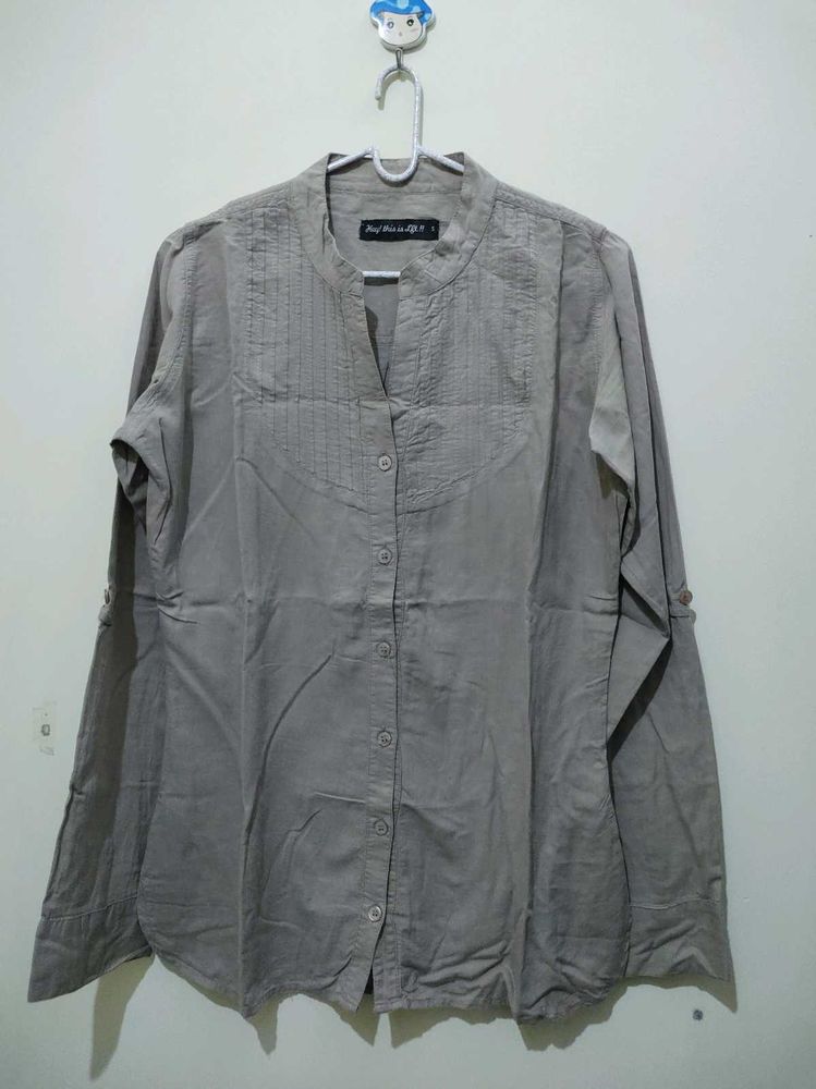 Khakhi or light brown cotton Tunic Top shirt