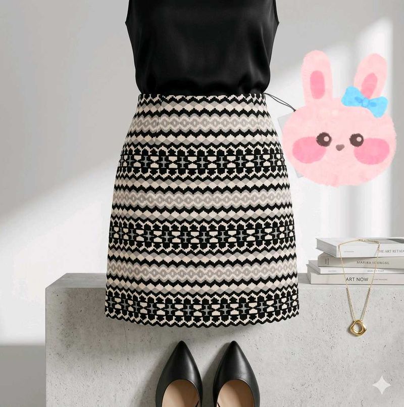 Chic Patterned Mini Skirt