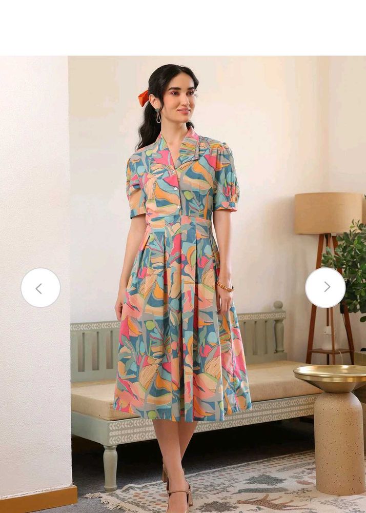 Colorful Midi Shirt Dress