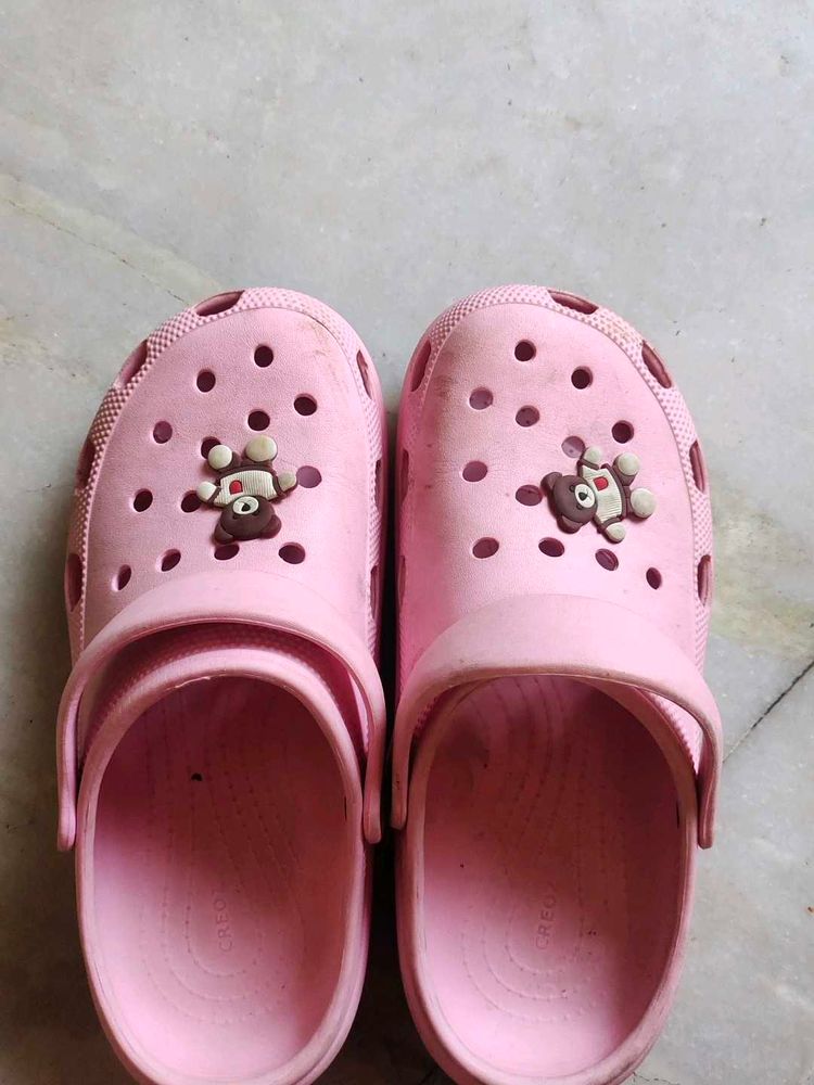 Cute Pink Clogs with Bear Detail