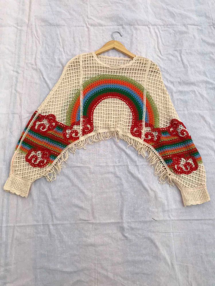 Boho Rainbow Crochet Top