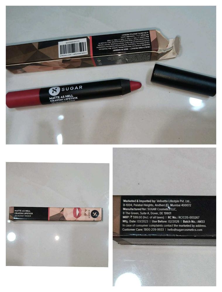 250/- SUGAR Matte As Hell Crayon Lipstick