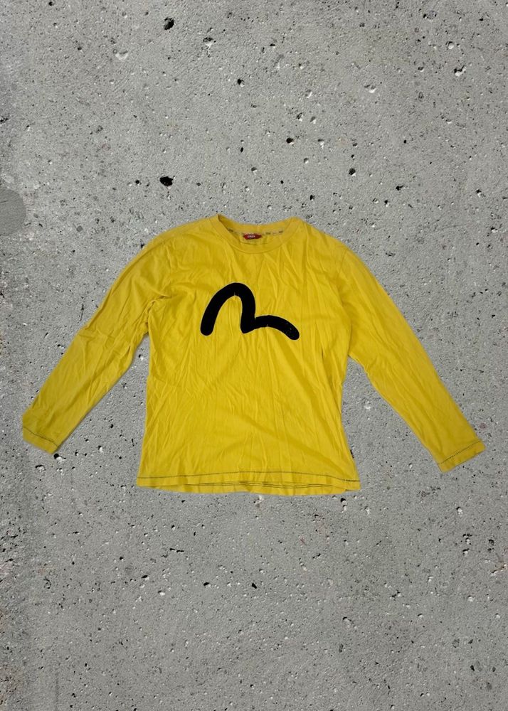 Evisu Long Sleeve Yellow Graphic Tee