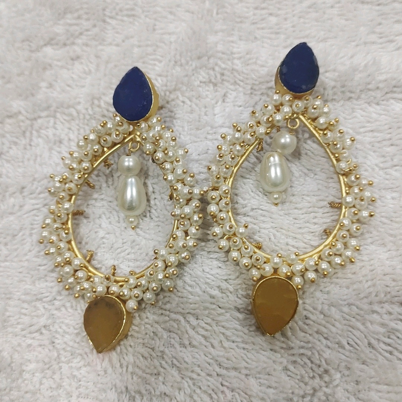 Natural stone big earing