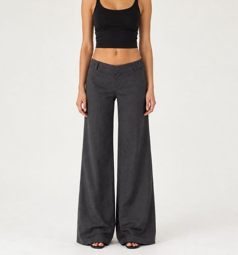 Ann Taylor LOFT Flared Grey Trousers