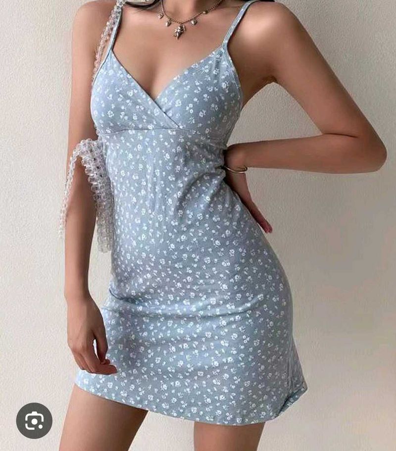 Cute Floral Print Mini Dress
