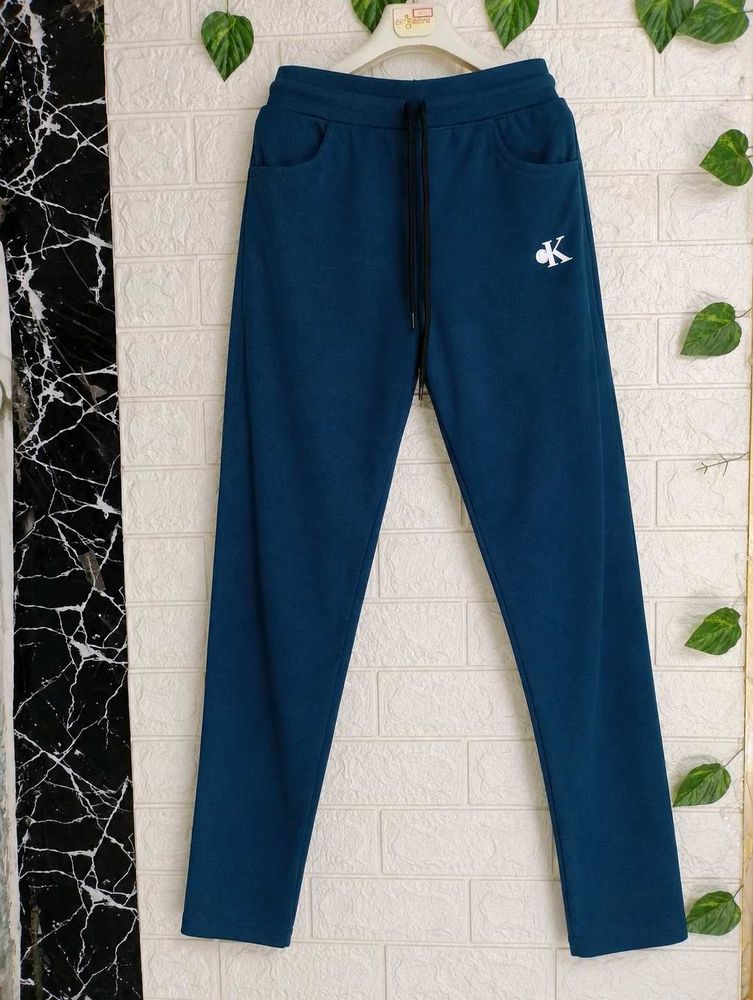Teal Blue Joggers with White Logo