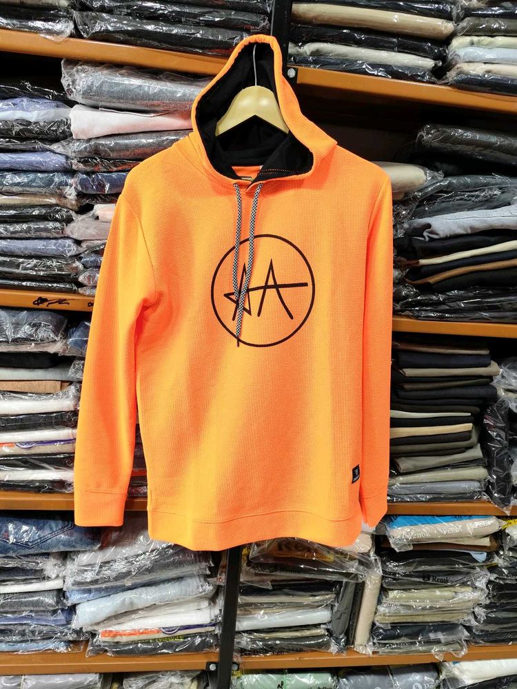 Men's Orange Graphic Hoodie