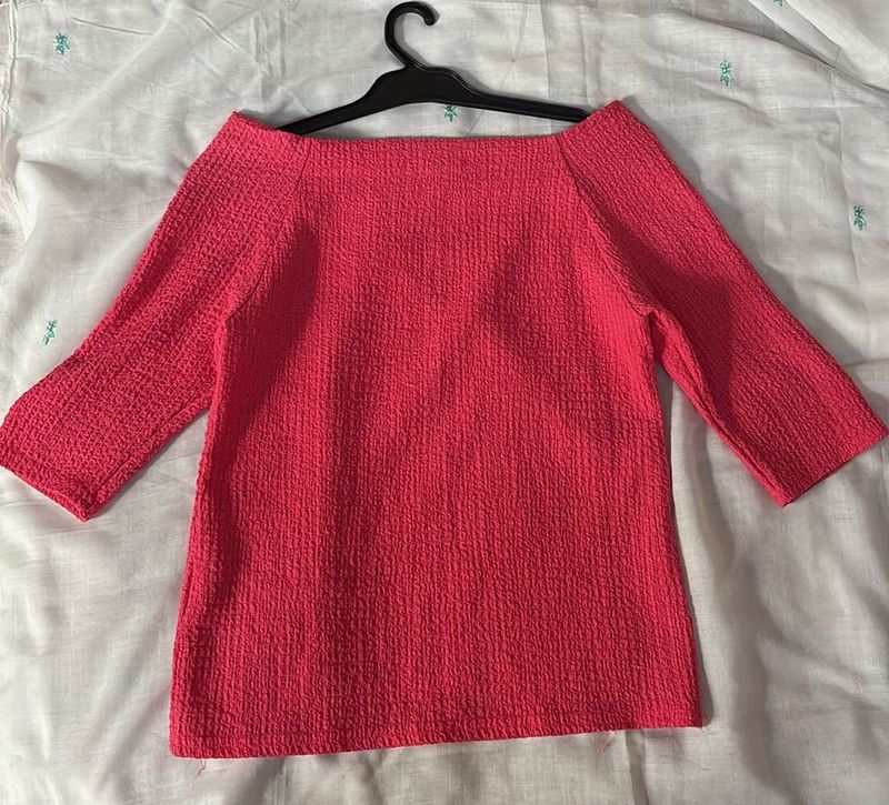 Bright Pink Textured Top
