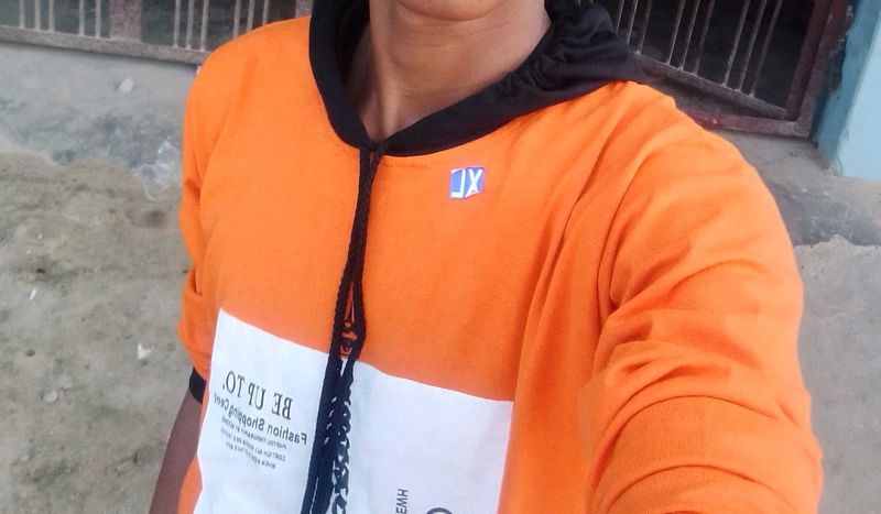 Orange Graphic Hoodie