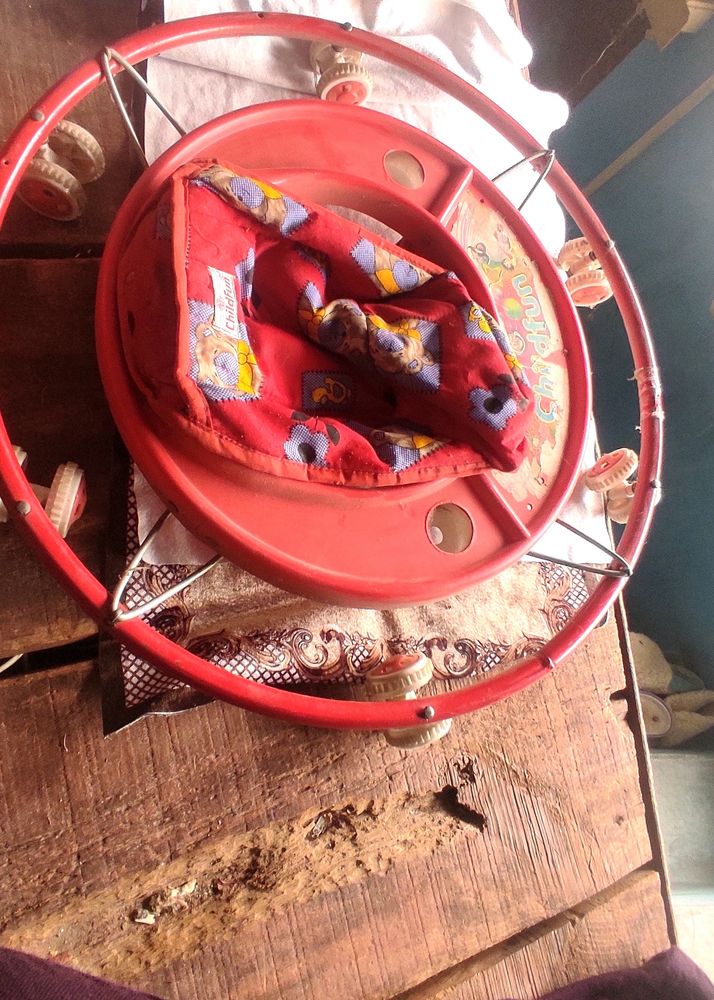 Vintage Red Baby Walker