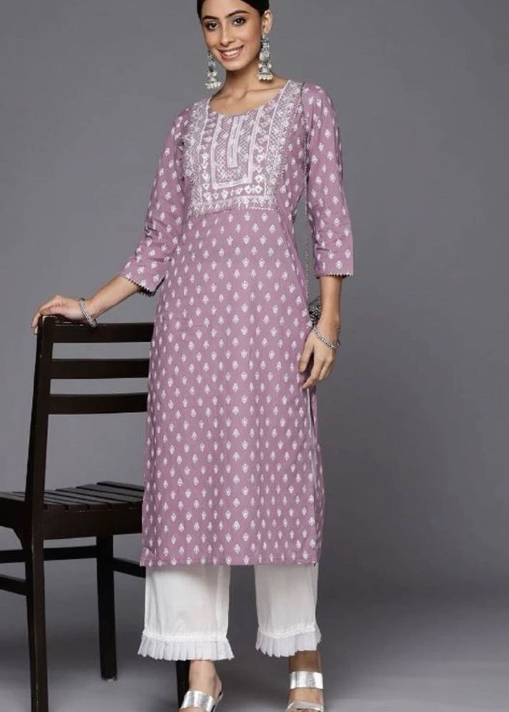 Purple Printed long Kurta ⭐️