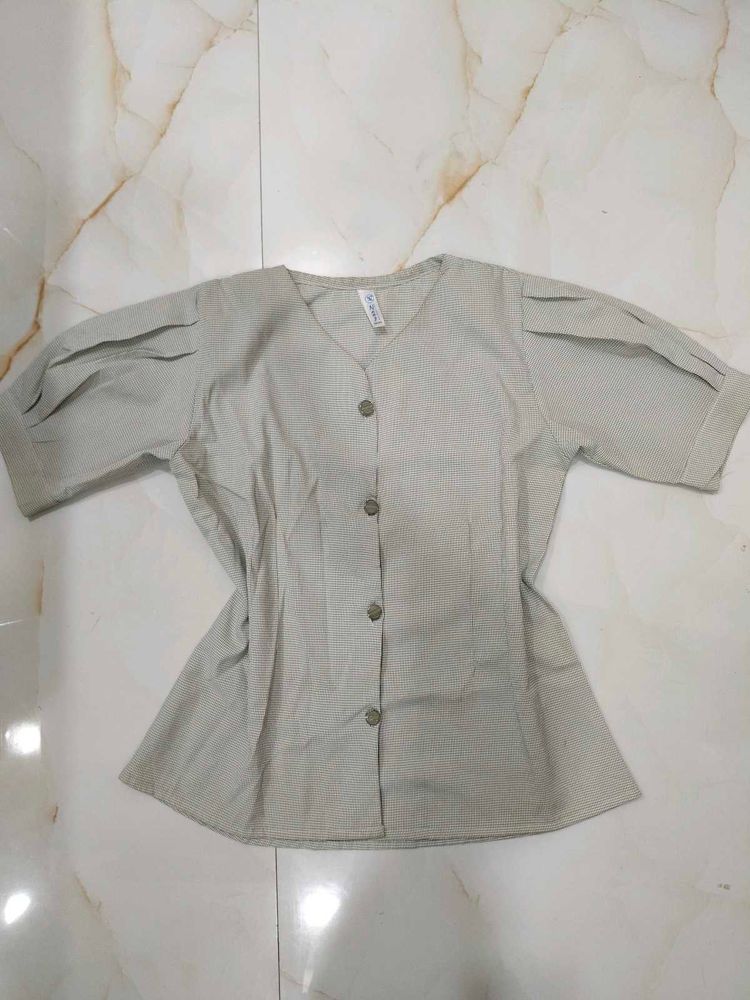 Stylish V-Neck Button-Up Blouse