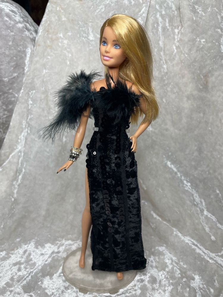 Elegant Barbie Doll Black Gown