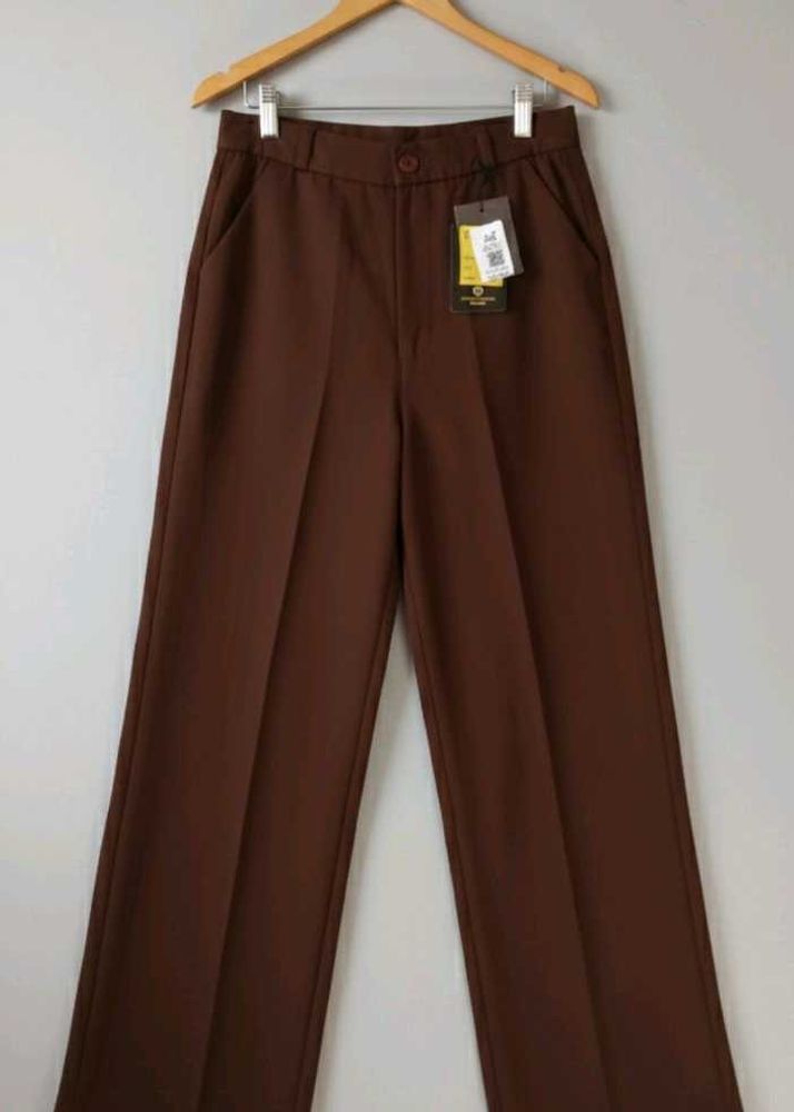 Brown Wide Leg Korean Jeans
