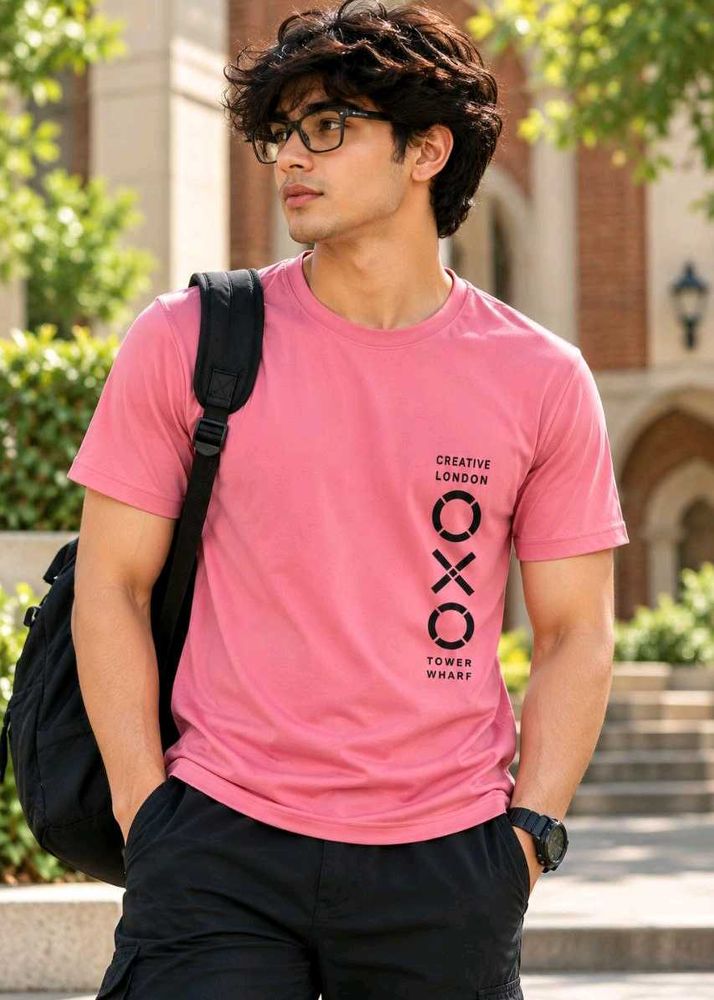 Men's Pink Graphic T-Shirt