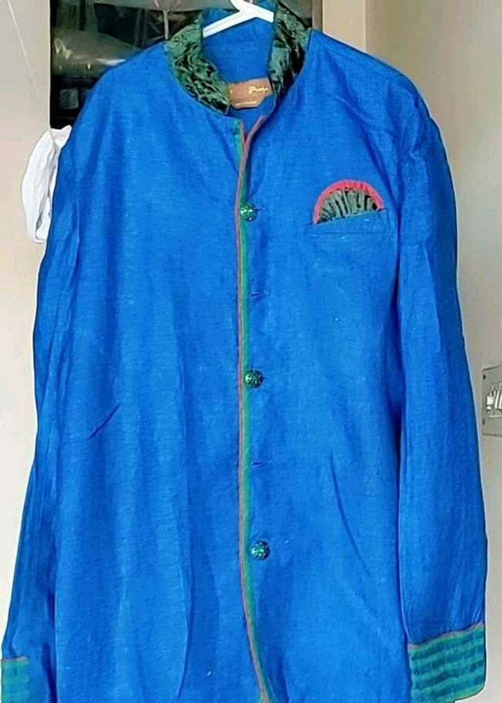 Men's Blue Ethnic Jacket