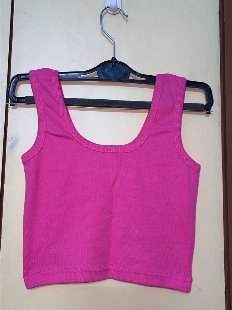 Vibrant Pink Cropped Tank Top