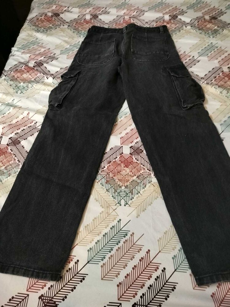 Dark Wash Cargo Pants