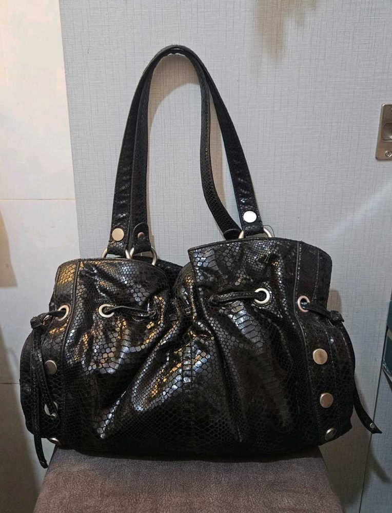 Nine West y2k python slouchy studded bag