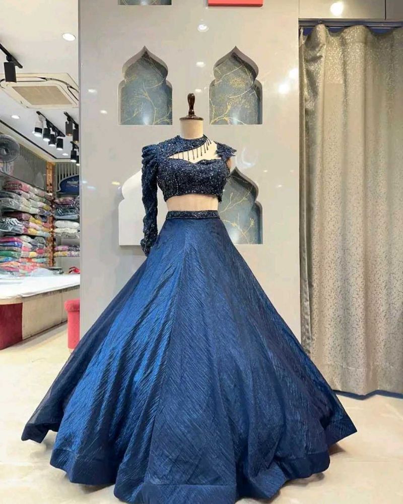 Stunning Blue Sequin Lehenga Choli