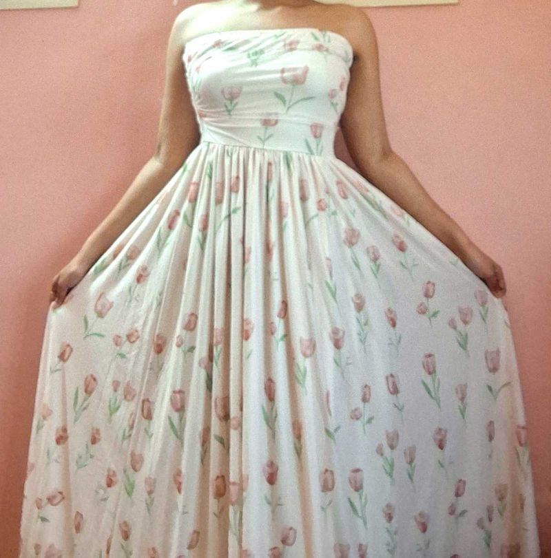 Floral Strapless Maxi Dress
