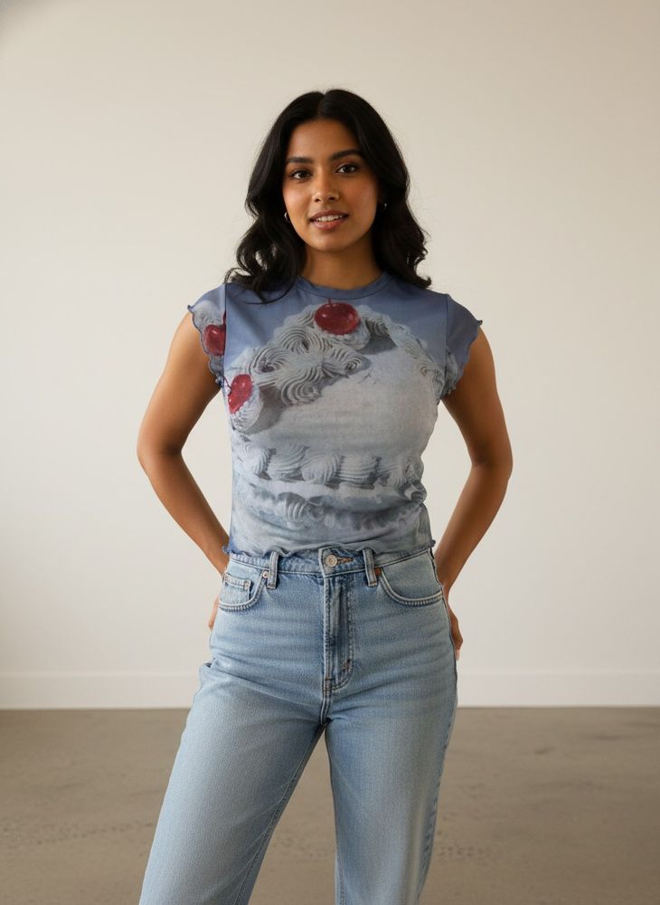 Unique Cake Graphic Top
