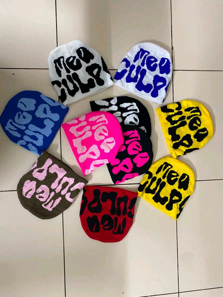 Vibrant Knit MEA CULPA Beanies